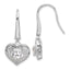 Pave Surround Cubic Zirconia Heart Dangle Earrings in Sterling Silver - Sophia Jewelers
