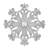 Cheryl M Sterling Silver Rhodium-plated Brilliant-cut & Marquise-cut CZ Snowflake Pin