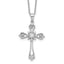 Cheryl M Sterling Silver Rhodium-plated Brilliant-cut CZ Cross 18 Inch Necklace with 2 Inch Extender