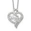 Cheryl M Sterling Silver Rhodium-plated Brilliant-cut CZ MOM Heart 18 Inch Necklace with 2 Inch Extender