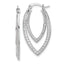 Marquise Cubic Zirconia Double Shaped Hoop Earrings in Sterling Silver, 32mm - Sophia Jewelers