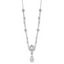 Cushion-Cut Cubic Zirconia Teardrop Dangle Necklace in Sterling Silver, 18 Inch - Sophia Jewelers