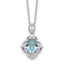 Cheryl M Sterling Silver Rhodium-plated Brilliant-cut Blue Glass and White CZ 18 Inch Necklace