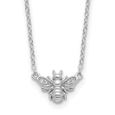 Cheryl M Sterling Silver Rhodium-plated Brilliant-cut CZ Bee 18 Inch Necklace