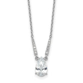 Cheryl M Sterling Silver Rhodium-plated Brilliant-cut CZ Pear Shaped 18 Inch Necklace
