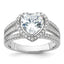 Brilliant-Cut Cubic Zirconia Halo Heart Ring in Sterling Silver, Size 6–9 - Sophia Jewelers