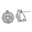 Marquise-Cut Cubic Zirconia Flower Omega Stud Earrings in Sterling Silver, 3x4mm - Sophia Jewelers