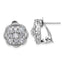 Cheryl M Sterling Silver Rhodium-plated Brilliant-cut and Marquise-cut CZ Flower Post Omega Earrings