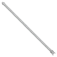 Cheryl M Sterling Silver Rhodium-plated Fancy Oval CZ Bracelet