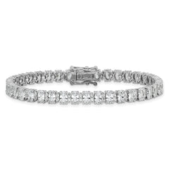 Cheryl M Sterling Silver Rhodium-plated Fancy Oval CZ Bracelet