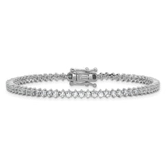 Cheryl M Sterling Silver Rhodium-plated Polished CZ Tennis Bracelet
