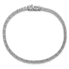 Cheryl M Sterling Silver Rhodium-plated Polished CZ Tennis Bracelet