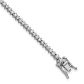 Cheryl M Sterling Silver Rhodium-plated Polished CZ Tennis Bracelet