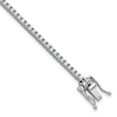 Cheryl M Sterling Silver Rhodium-plated Polished CZ with Safety Clasp Tennis Bracelet