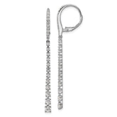 Cheryl M Sterling Silver Rhodium-plated Polished Graduated CZ Leverback Dangle Earrings
