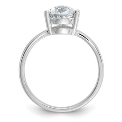 Cheryl M Sterling Silver Rhodium-plated Polished Pear CZ Ring