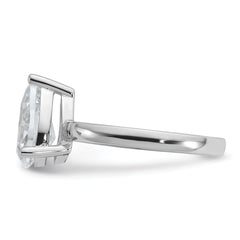 Cheryl M Sterling Silver Rhodium-plated Polished Pear CZ Ring