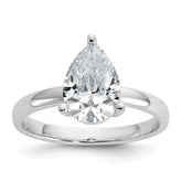 Cheryl M Sterling Silver Rhodium-plated Polished Pear CZ Ring