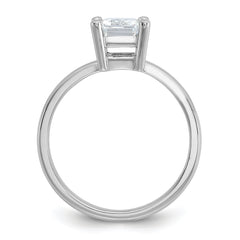 Cheryl M Sterling Silver Rhodium-plated Polished Emerald-cut CZ Ring