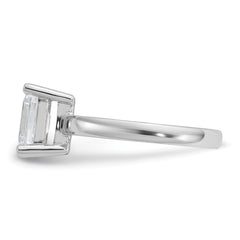 Cheryl M Sterling Silver Rhodium-plated Polished Emerald-cut CZ Ring