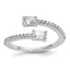 Cheryl M Sterling Silver Rhodium-plated Polished Fancy Emerald-cut CZ Bypass Ring