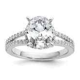 Cheryl M Sterling Silver Rhodium-plated Polished Fancy Oval CZ Ring