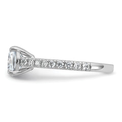 Cheryl M Sterling Silver Rhodium-plated Polished Fancy East-West Cushion-cut CZ Ring