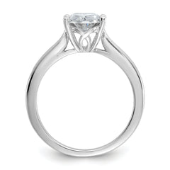 Cheryl M Sterling Silver Rhodium-plated Polished Oval CZ Ring