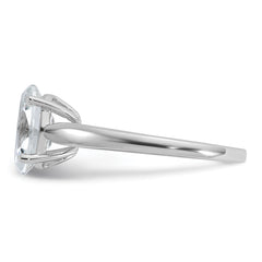 Cheryl M Sterling Silver Rhodium-plated Polished Oval CZ Ring