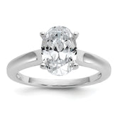 Cheryl M Sterling Silver Rhodium-plated Polished Oval CZ Ring