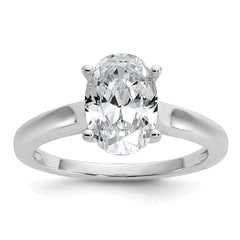 Cheryl M Sterling Silver Rhodium-plated Polished Oval CZ Ring
