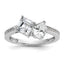 Cheryl M Sterling Silver Rhodium-plated Polished Pear and Square CZ Ring