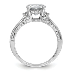 Cheryl M Sterling Silver Rhodium-plated Polished Fancy CZ Ring