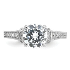 Cheryl M Sterling Silver Rhodium-plated Polished Fancy CZ Ring