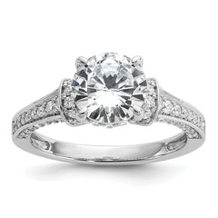Cheryl M Sterling Silver Rhodium-plated Polished Fancy CZ Ring