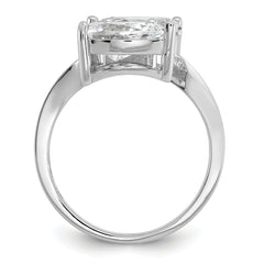 Cheryl M Sterling Silver Rhodium-plated Polished Double Pear CZ Ring