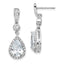 Cubic Zirconia Teardrop and Bezel Halo Stud Dangle Earrings in Sterling Silver - Sophia Jewelers