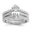 Cheryl M Sterling Silver Rhodium-plated Polished Marquise CZ with Two Bands Ring Set, Size 6 - Sophia Jewelers