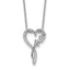 Cubic Zirconia Butterflies Heart Necklace in Sterling Silver, 18 Inch - Sophia Jewelers