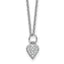 Cheryl M Sterling Silver Rhodium-plated Polished CZ Heart with 2 Inch Extension Necklace