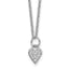 Cubic Zirconia Heart Necklace in Sterling Silver, 1.25mm with Extender, 18 Inch - Sophia Jewelers