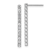 Cheryl M Sterling Silver Rhodium-plated Polished CZ Post Dangle Earrings