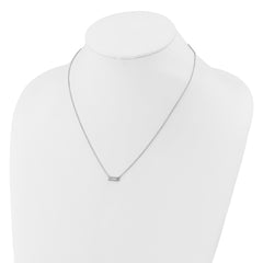 Cheryl M Sterling Silver Rhodium-plated Polished Fancy CZ Bar Necklace