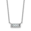 Fancy Cubic Zirconia Bar Necklace in Sterling Silver, 18 Inch - Sophia Jewelers