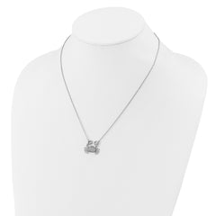 Cheryl M Sterling Silver Rhodium-plated Polished CZ Crab Necklace