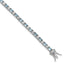 Aqua Glass and Cubic Zirconia Tennis Bracelet in Sterling Silver, 3.4mm, 7 Inch - Sophia Jewelers