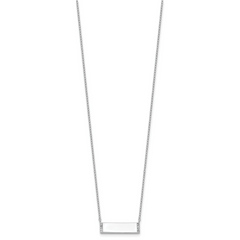 Cheryl M Sterling Silver Rhodium-plated Polished CZ Bar Necklace
