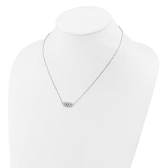 Cheryl M Sterling Silver Rhodium-plated Polished CZ Leaf Necklace