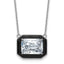 Cheryl M Sterling Silver Rhodium-plated Polished Black Enamel and Emerald-cut CZ Necklace