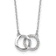 Cheryl M Sterling Silver Rhodium-plated Polished CZ Interlocking Ring Necklace